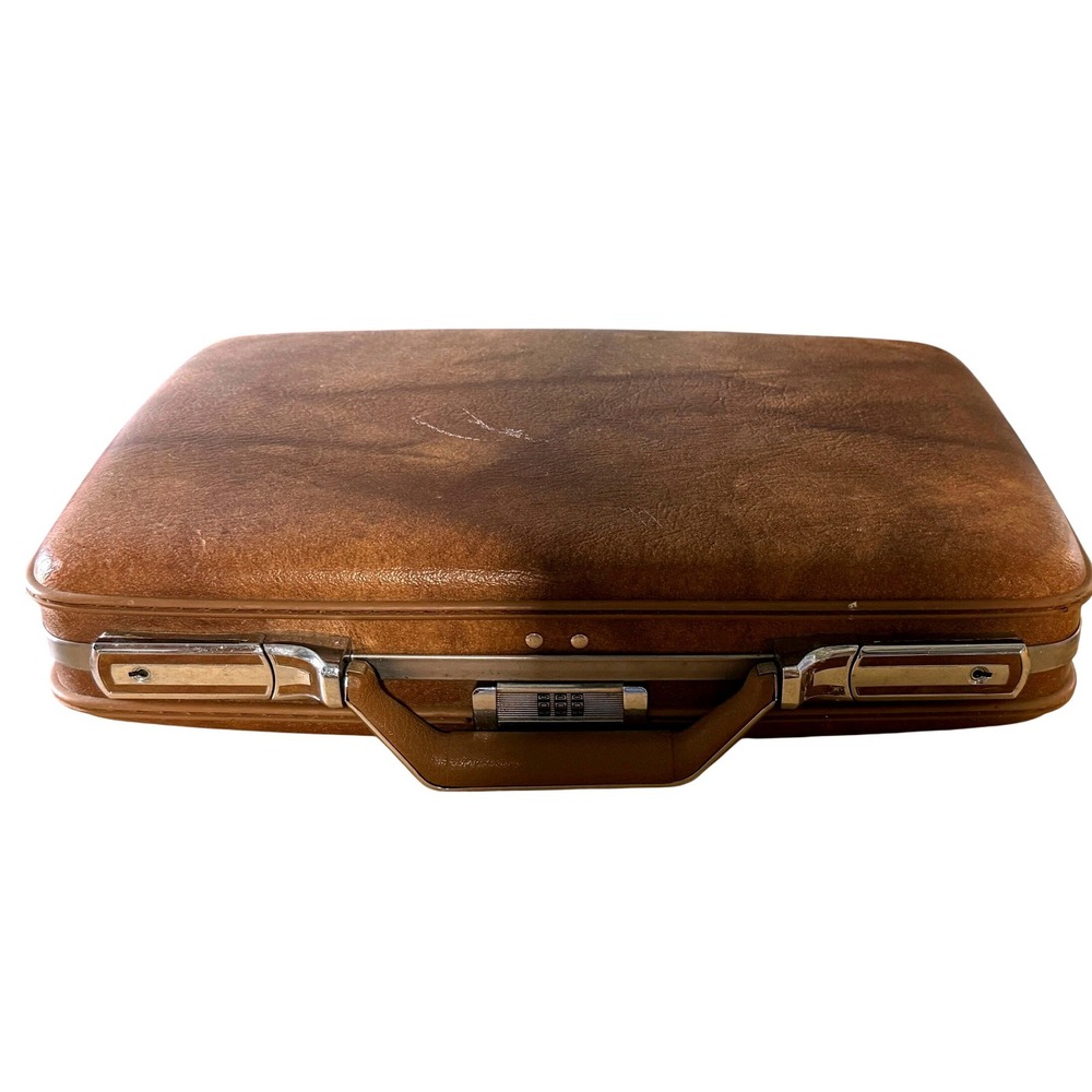 American Tourister Briefcase Brown Hard Case 60s MCM Vintage
